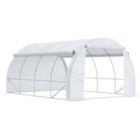 GEWÄCHSHAUS 397/300/200 cm Weiß aus Stahl mit 8 Fenstern - Weiß, Metall (300/200/397cm) - OKMYHOME