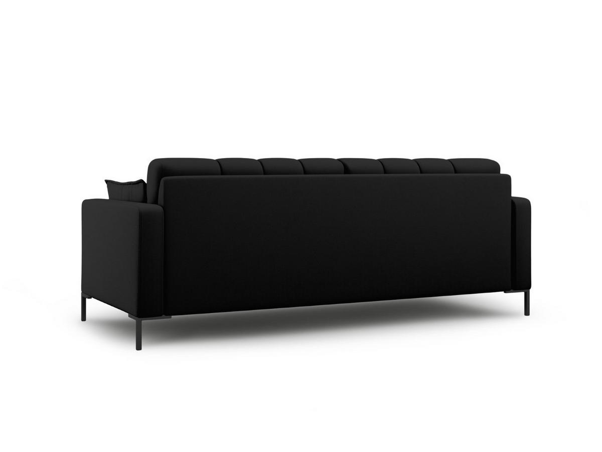 SOFA Mamaia aus strukturiertem Stoff schwarz 3 Sitzplätze - Schwarz, Textil (92/75/177cm) - Micadoni
