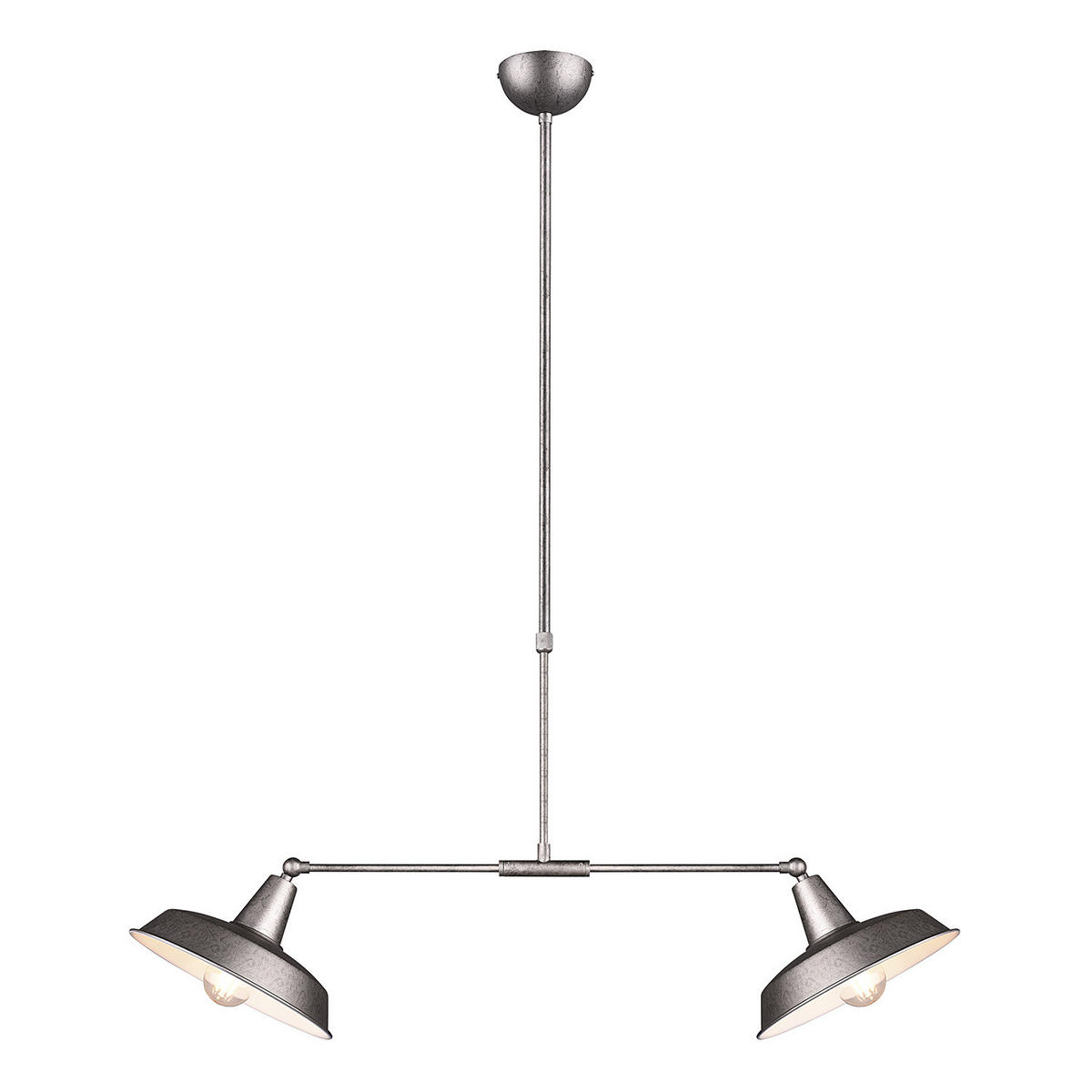 PENDELLEUCHTE - Eisen - 2-flammig - Silberfarben, Metall (83/26/90cm) - home24