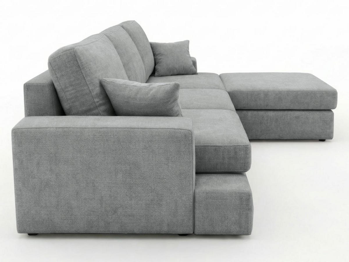 ECKSOFA Nesto Grau Rechts - Grau, Holz/Textil (165/260cm) - Graingold