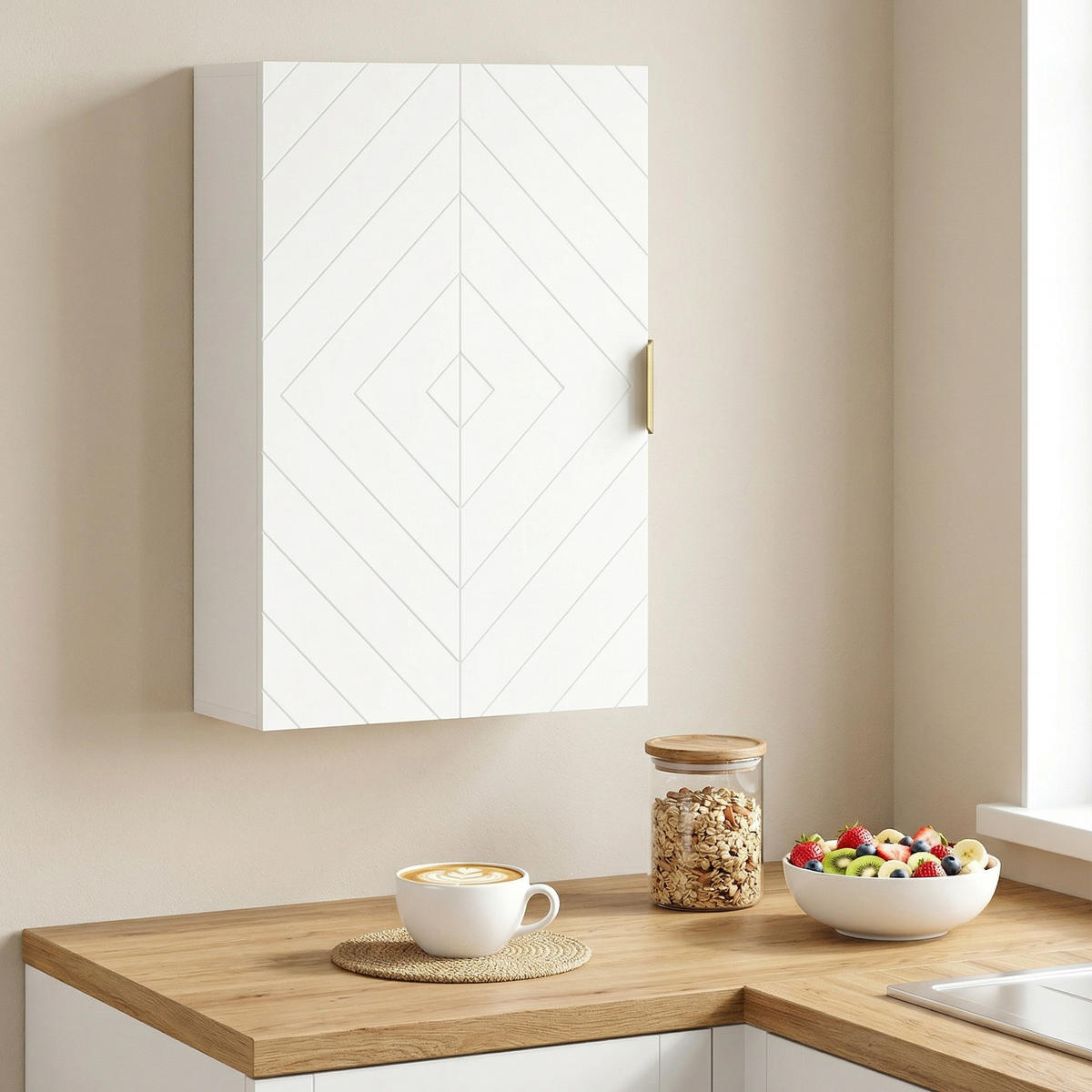 HÄNGESCHRANK DE-15872 mit verstellbarem Einlegeboden Weiß - Weiß, Holzwerkstoff (15/60/40cm) - ComfortXL