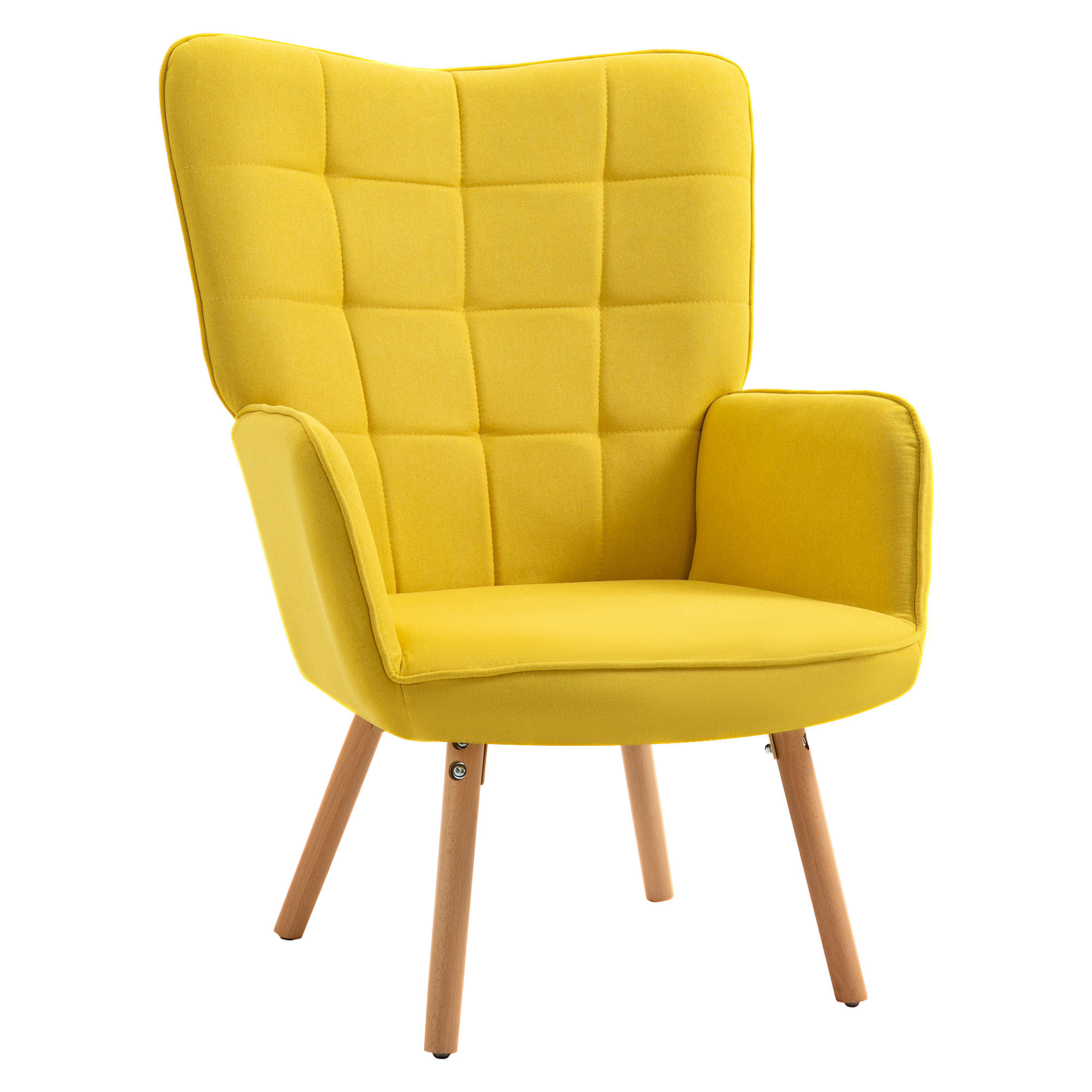 SESSEL mit Samtoptik, Gelb - Gelb, Textil (71/101/76cm) - HOMCOM