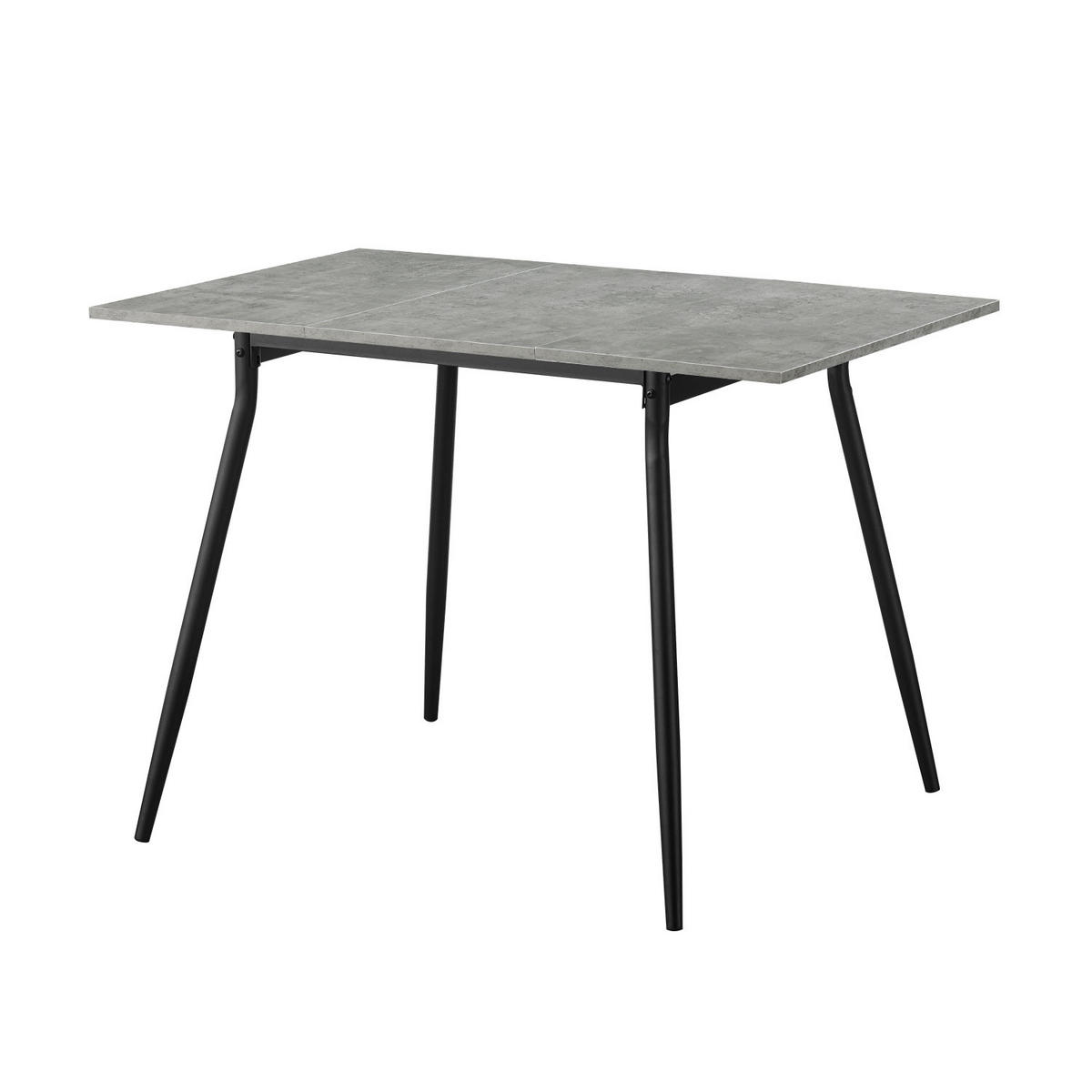 ESSTISCH JONTE 80-120/80/76 cm - Schwarz/Grau, Holzwerkstoff/Metall (80/80/76cm) - B&D Home