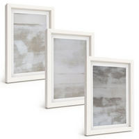 BILDER SET 3er Set - 20x30 cm Weißer Rahmen - Moderne, Used-Look-Texturen - Weiß, Kunststoff (20/30cm) - TULUP
