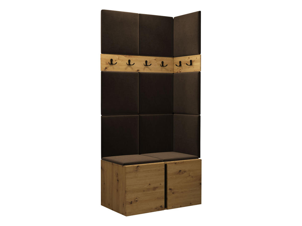 GARDEROBEN-SET Orion I - Eiche Artisan/Braun, Holzwerkstoff/Kunststoff (84/186/46cm) - MIRJAN24