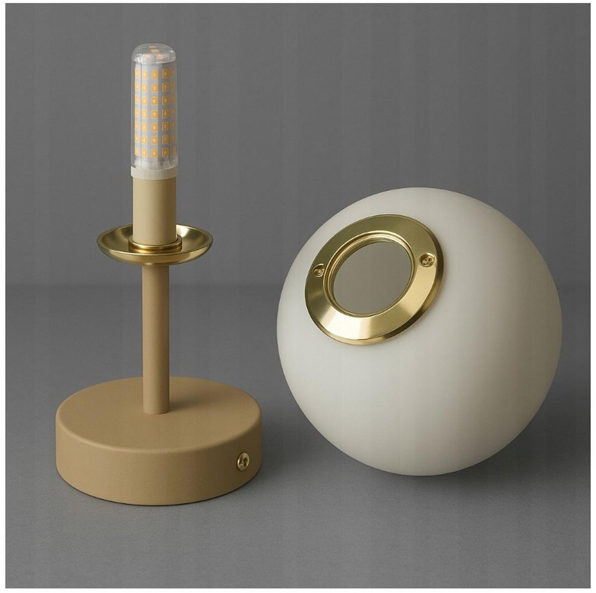 DECKENLEUCHTE ECRU II - Beige/Goldfarben, Glas/Metall (14/14/25cm) - kiki design