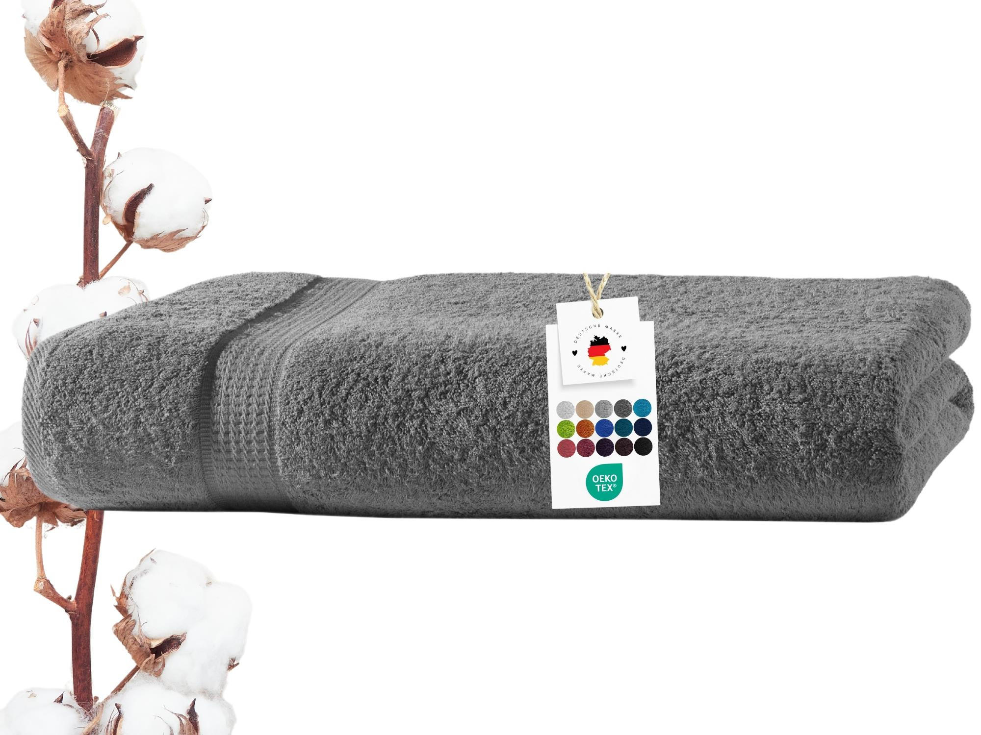 BADETUCH 100x150 cm Frottier Handtücher aus 100% Baumwolle, Anthrazit 500g/m2 - Anthrazit, Textil (100/150cm) - Carpe Sonno