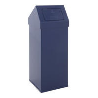 ABFALLSAMMLER Eckiger AlumInium Abfallbehälter Haiti Mit Push Deckel 110 Liter 100 x 39 x 39 cm Blau - Blau, Metall (39/100/39cm) - PROREGAL