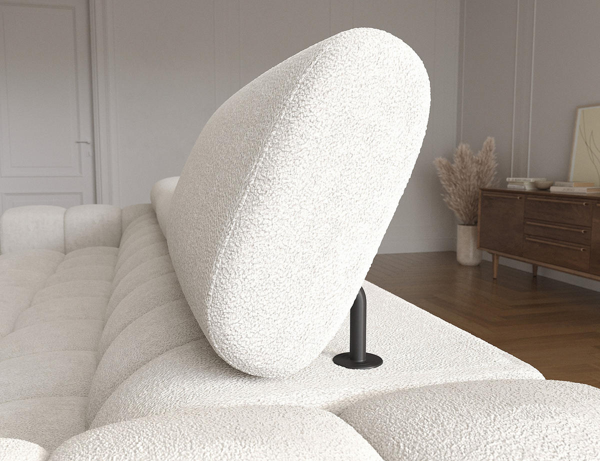 ECKSOFA Neviro L - Weiß (Amore 01) - Weiß, Holzwerkstoff (285/181cm) - Möblo