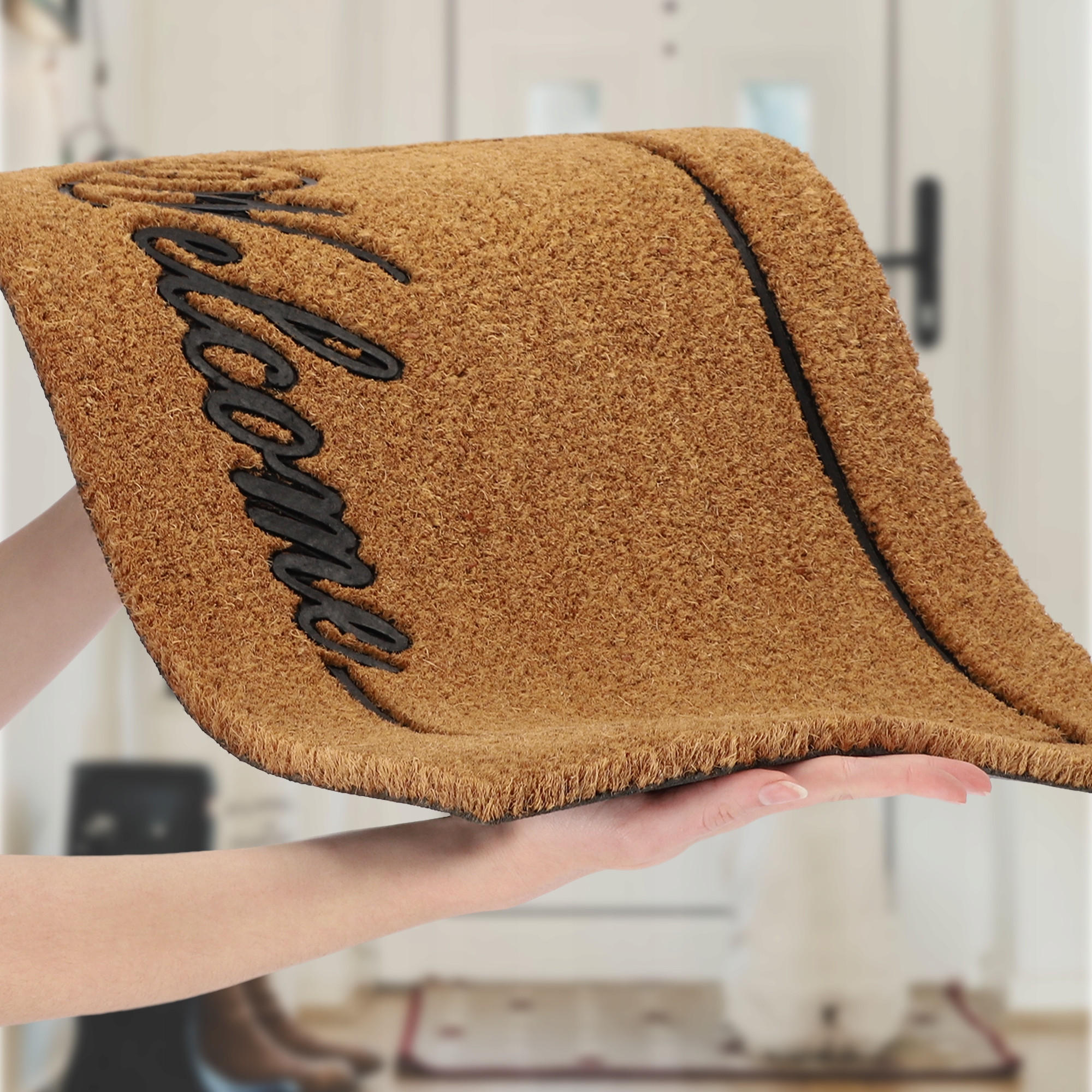 FUSSMATTE Willkommen 60 x 40 cm, braun - Braun, Kunststoff (60/40cm) - KADAX