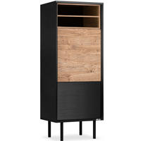 REGAL LOFTY TV/HiFi-Einlage, schwarz - Eichefarben/Multicolor, Holzwerkstoff (52/135/41cm) - KONSIMO®