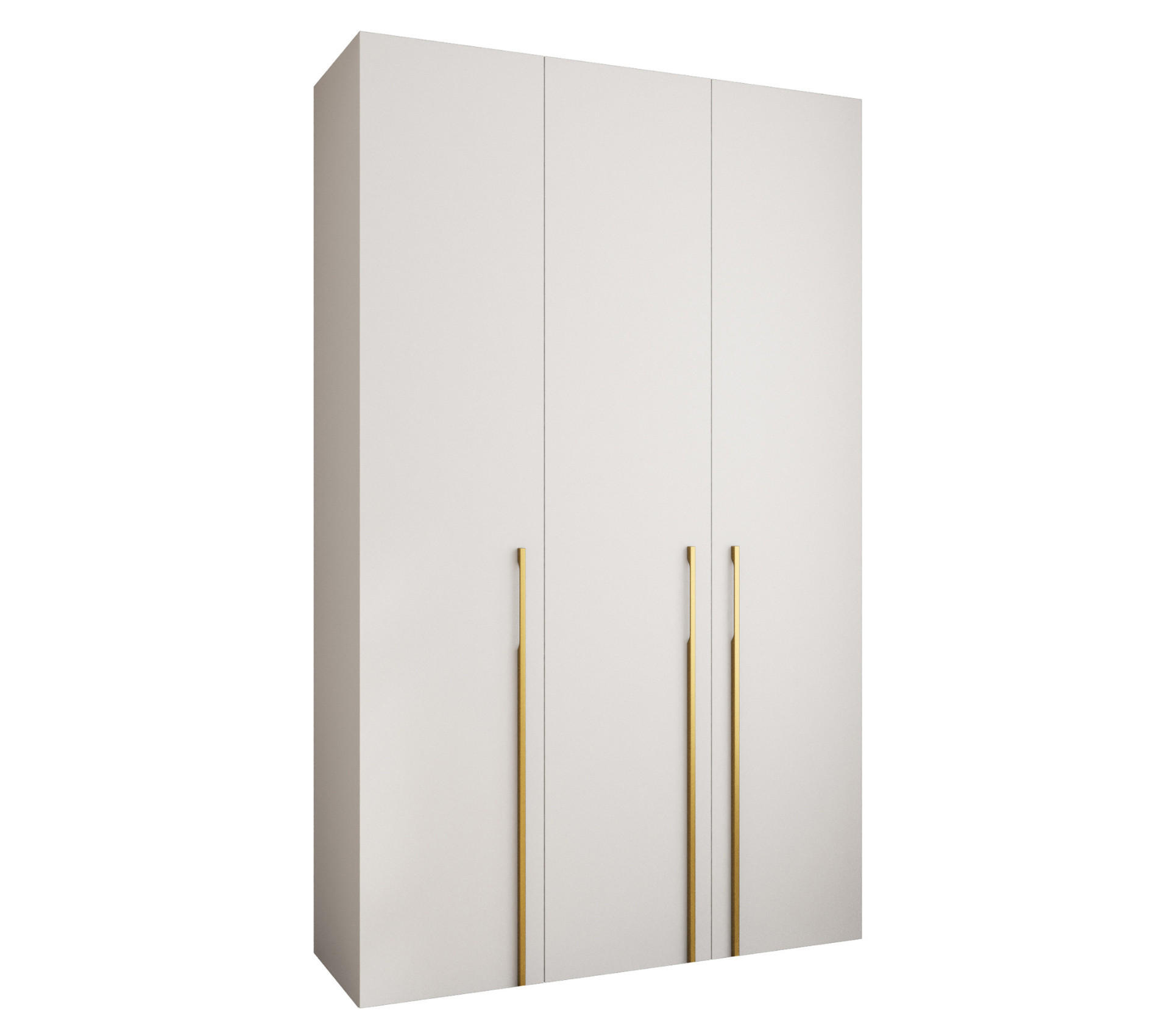 DREHTÜRENSCHRANK 245,5/150/40 3-türig - Goldfarben/Weiß, Holz/Metall (150/245.5/40cm) - Abiks Möbel