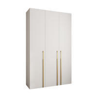 DREHTÜRENSCHRANK 245,5/150/40 3-türig - Goldfarben/Weiß, Holz/Metall (150/245.5/40cm) - Abiks Möbel