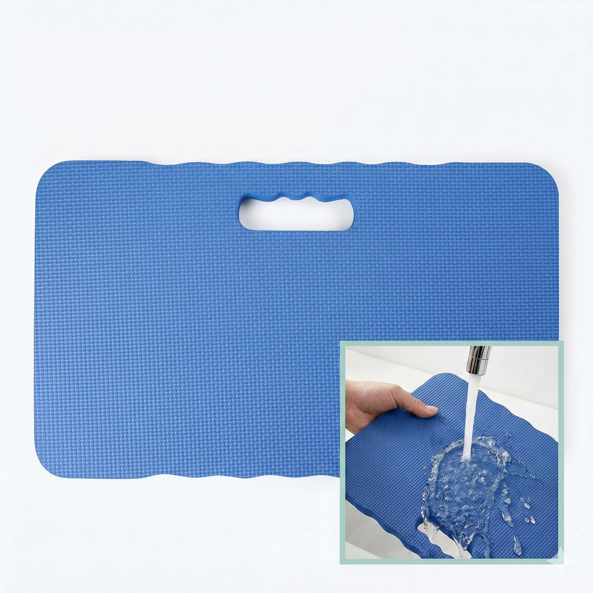 PODLOŽKY na kolená, sada 2 ks - modrá, textil (46/28cm) - Relaxdays