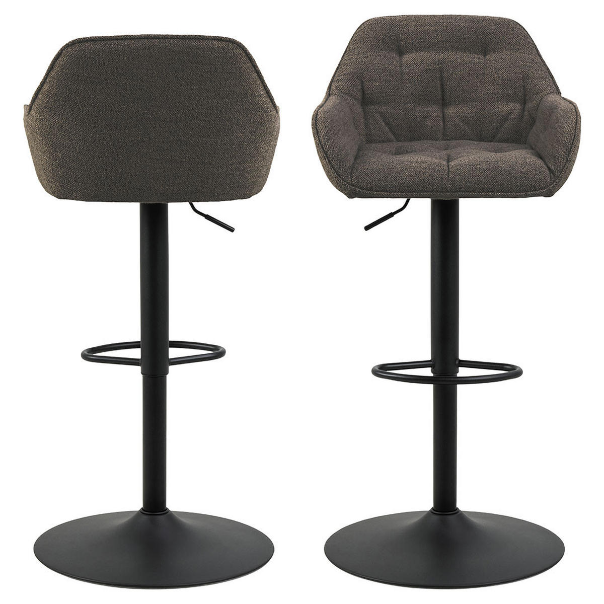 BARHOCKER, Brooke, Stühle Grau, Stoff, 52 x 52 x 109 cm - Grau, Textil/Metall (52/109/52cm) - ebuy24