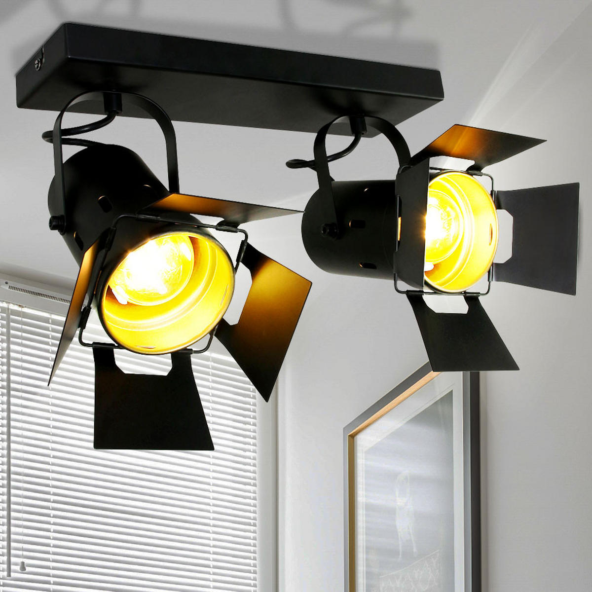 LED DECKENLEUCHTE Metall Schwarz Gold - Schwarz, Metall (23/22/33cm)