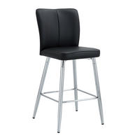 BARHOCKER DE-36533 2er Set mit PU-Bezug und Metallbeinen Schwarz - Schwarz, Metall (44/101/44cm) - ComfortXL
