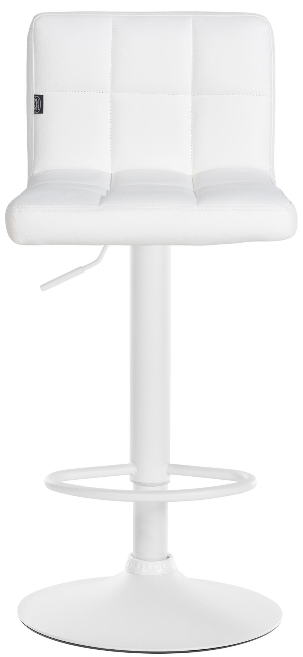BARHOCKER Lederlook Weiß - Weiß, Textil/Metall (40/85/40cm) - CLP