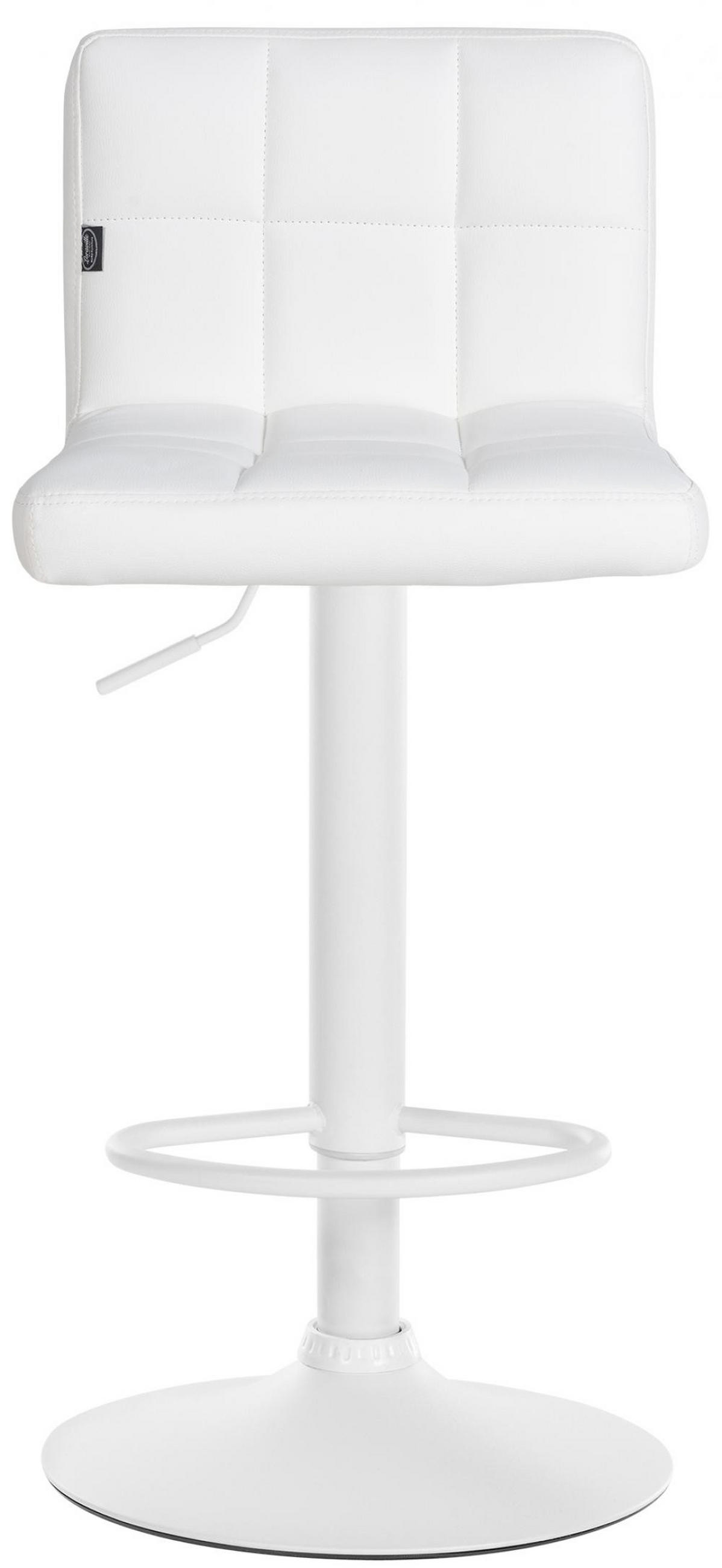 BARHOCKER 4er Set Lederlook weiß - Weiß, Textil/Metall (40/85/40cm) - CLP
