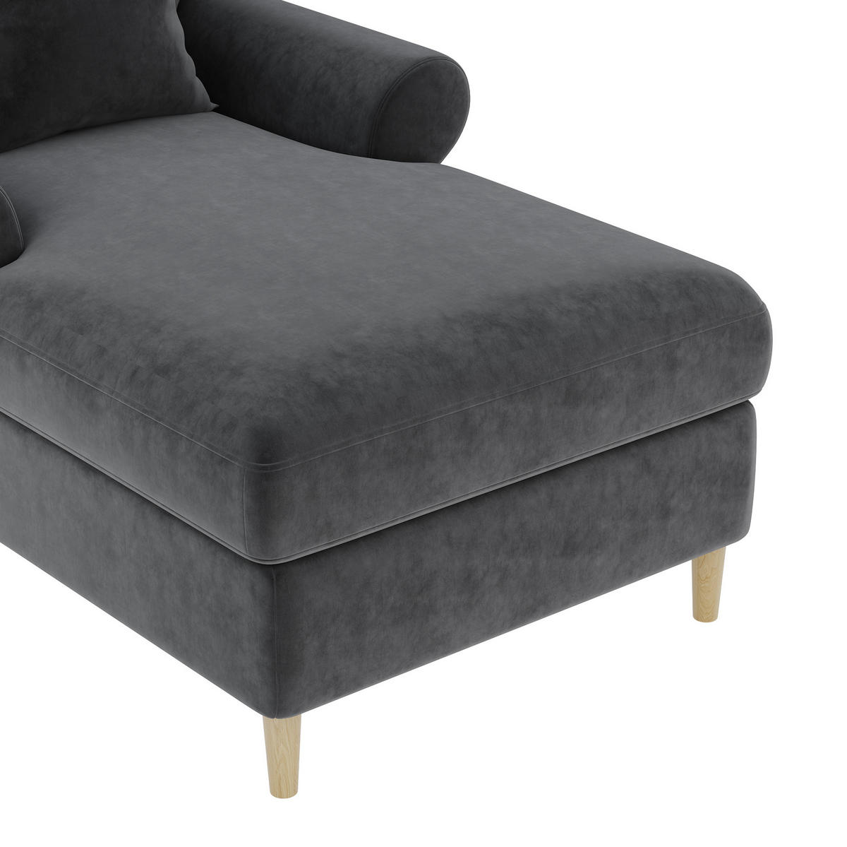 RELAXSESSEL Samt mit Liegefunktion 133/87/90 cm Grau inklusive Kissen - Grau, Kunststoff/Textil (87/90/133cm) - Redom