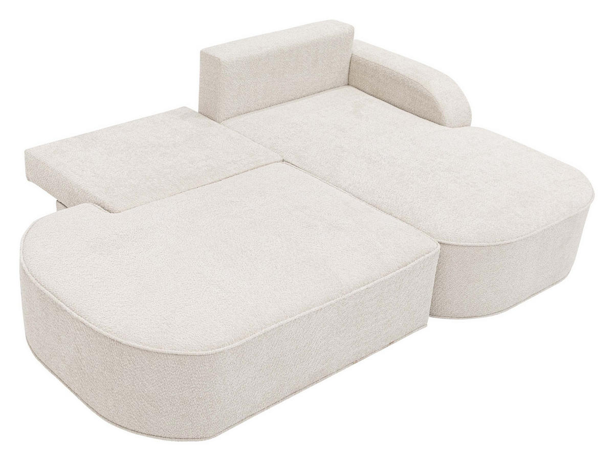 ECKSOFA Koro, Seite: Links - Beige/Schwarz, Holz/Kunststoff (256/177cm) - MIRJAN24