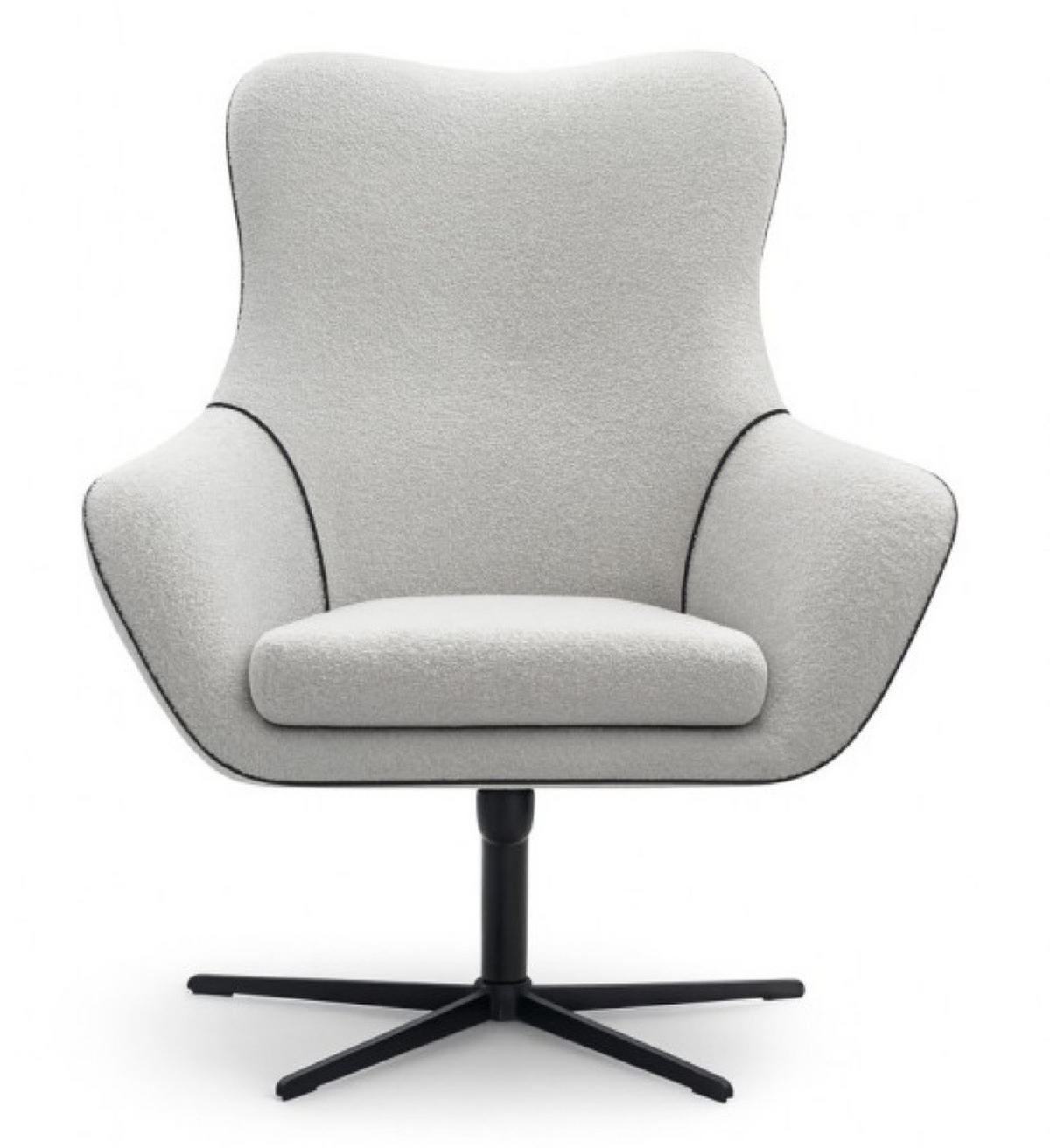 SESSEL Hellgrau LISA Drehbar Verstellbare Rückenlehne - Grau, Textil (88/110/106cm) - Sepro Meble