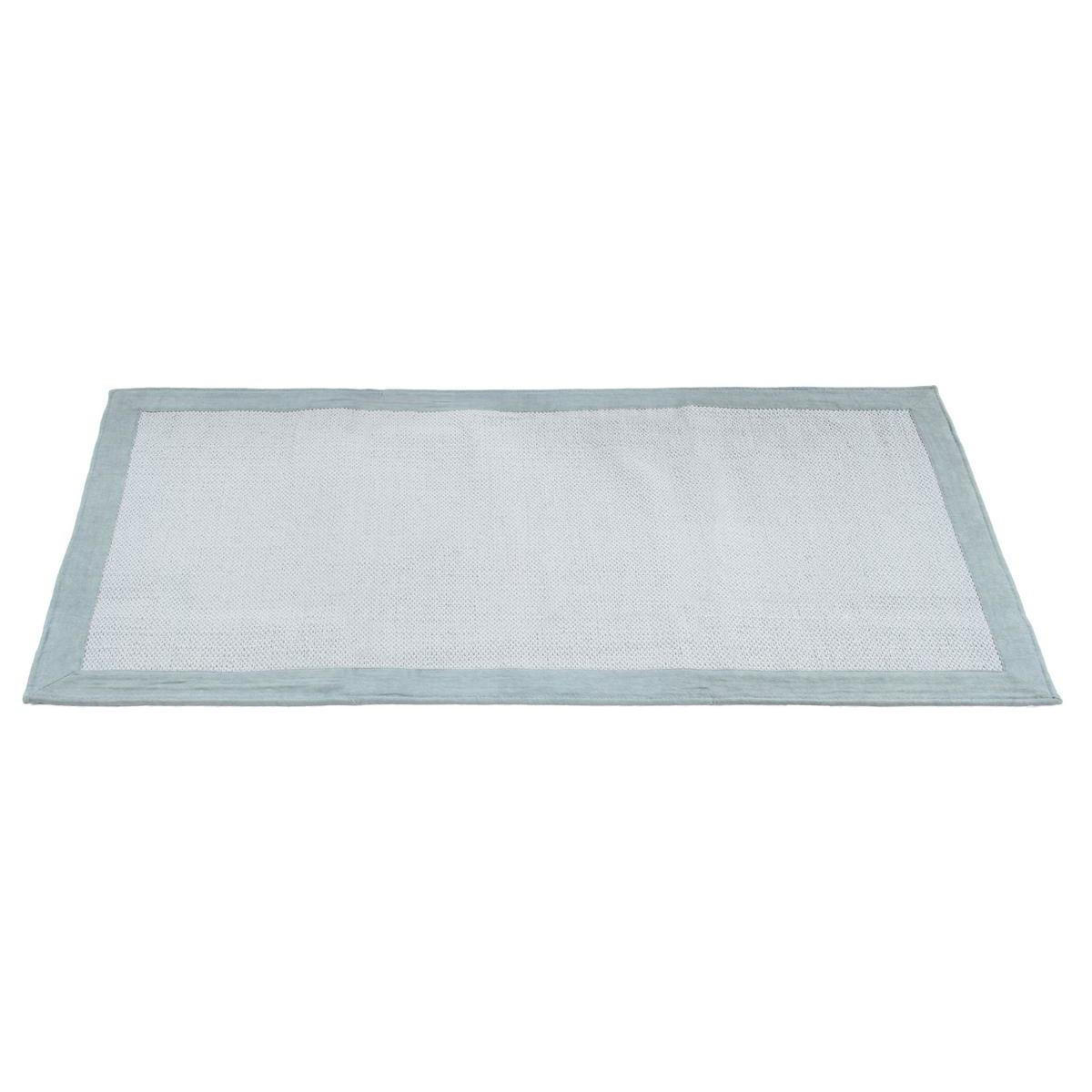 TEPPICH für den Flur aus perlblauer Baumwolle 60 x 200 cm ASTER - Grau, Textil (200/200cm) - Miliboo