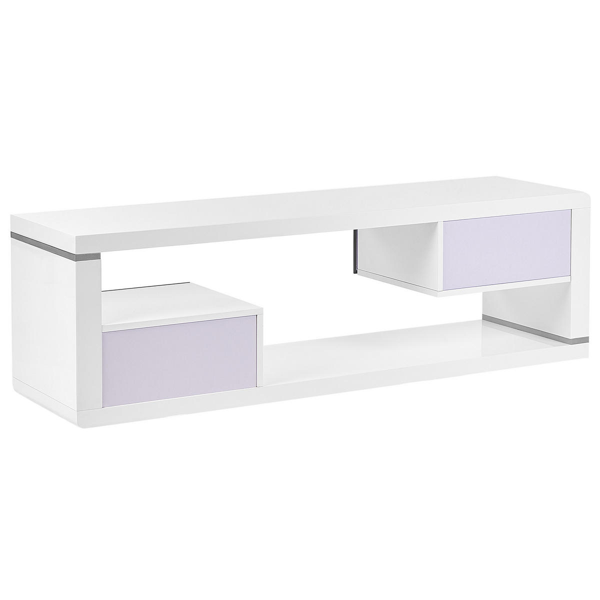 TV-MÖBEL Weiß, Schwarz SPOKAN 39/140/43 cm - Weiß, Holzwerkstoff (140/43/39cm) - Beliani