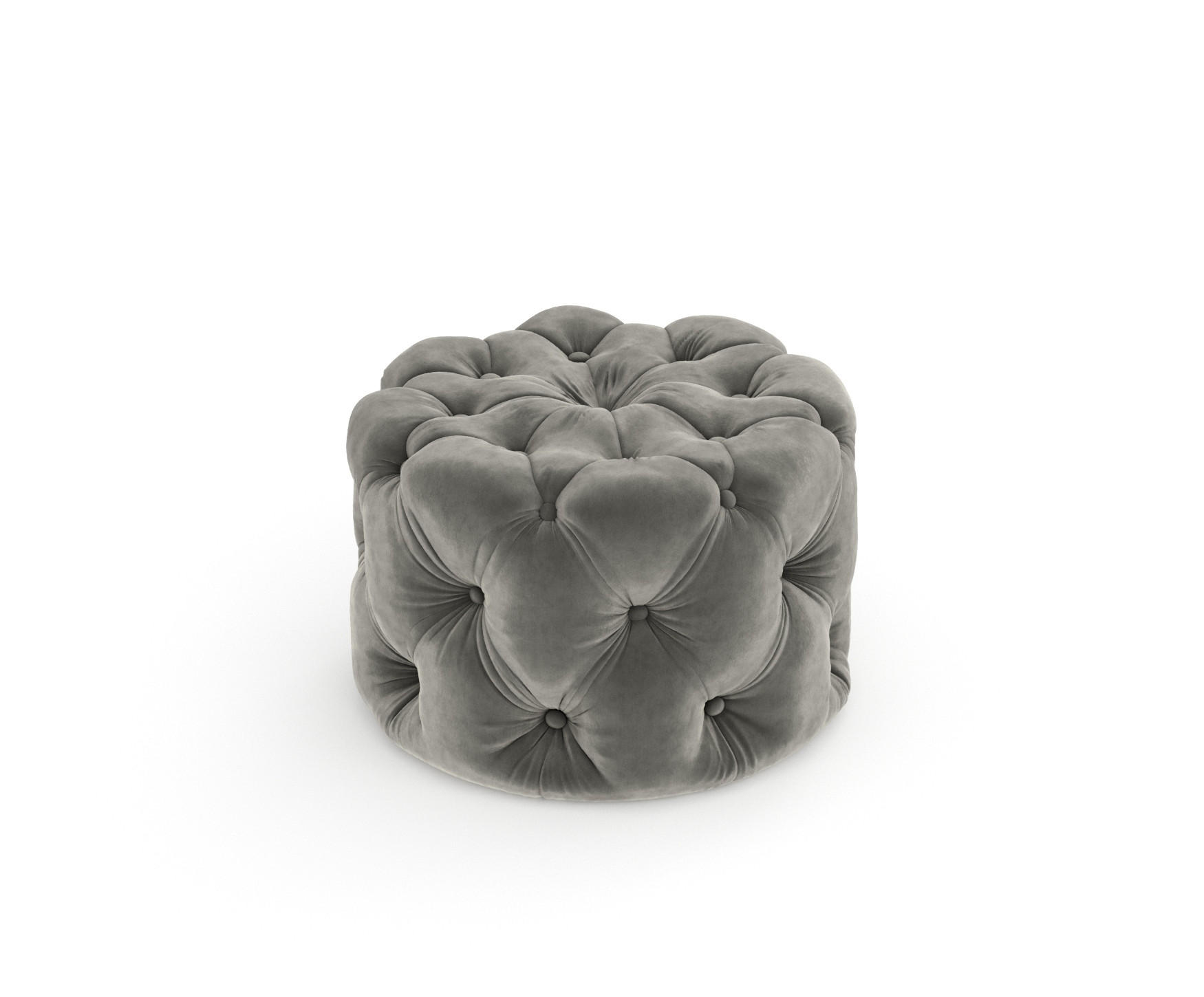 POUF Cosimo Grau Samtstoff - Schwarz/Grau, Holz/Holzwerkstoff (60/40/60cm) - Maison de Reve