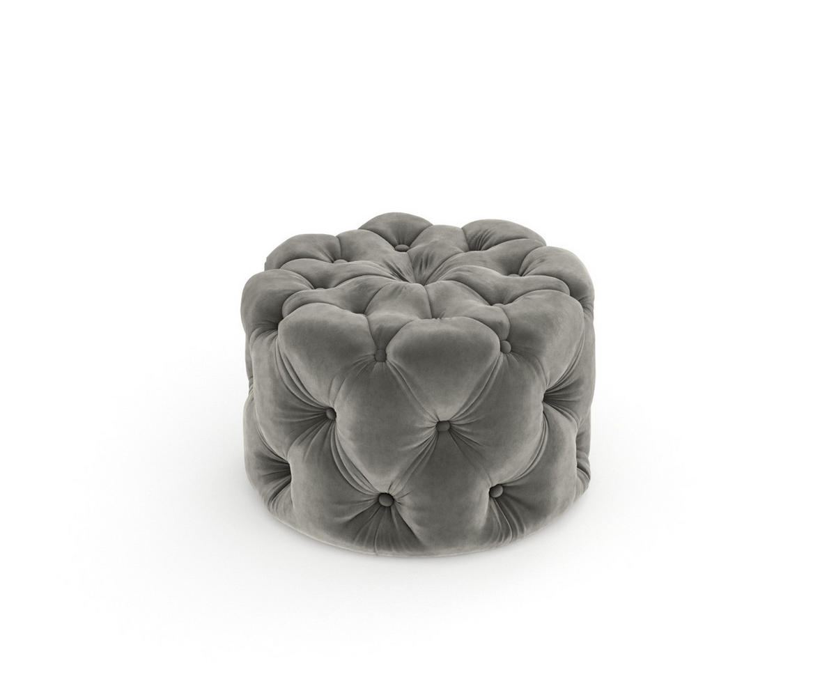 POUF Cosimo Grau Samtstoff - Schwarz/Grau, Holz/Holzwerkstoff (60/40/60cm) - Maison de Reve