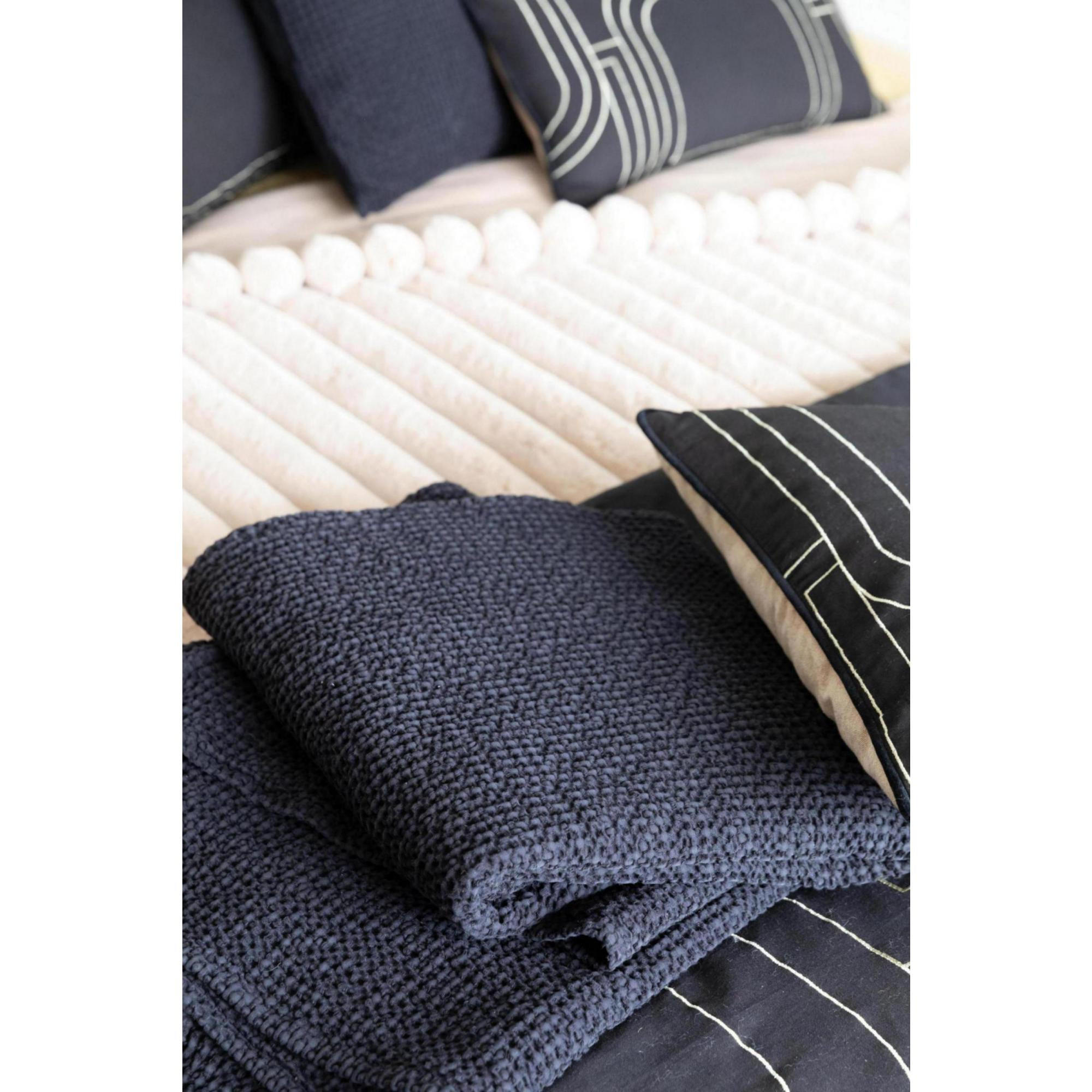 RECYCELTE DECKE Maia kaviar 180 x 260 cm - Schwarz, Textil (180/260cm) - Vivaraise