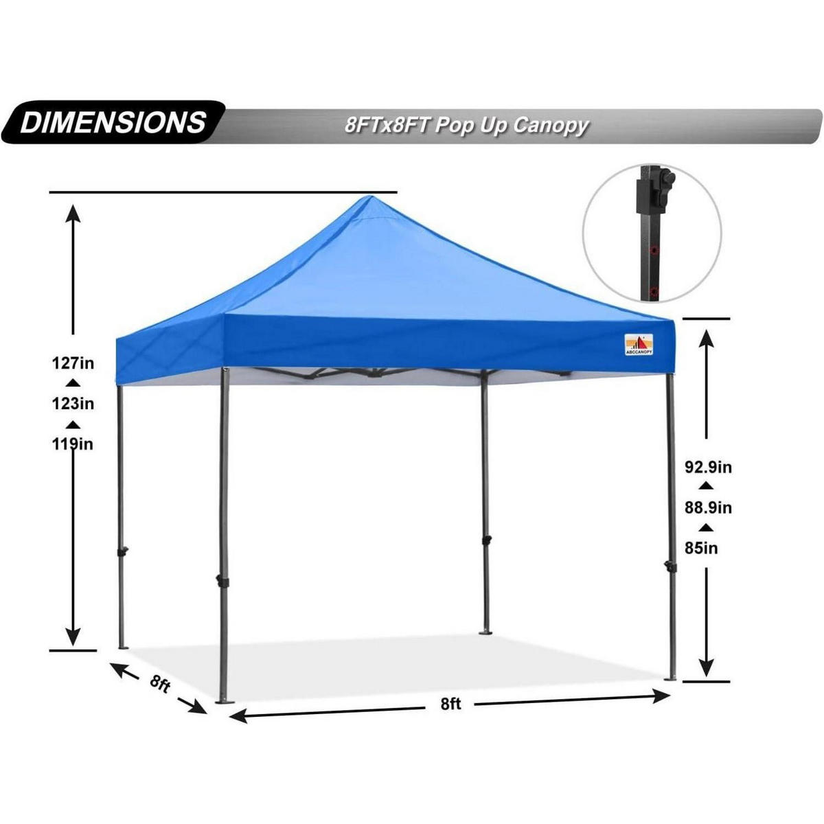 PAVILLON Pop-Up Königsblau 2,5 x 2,5 m - Blau, Metall (243.8/335.3/243.8cm)