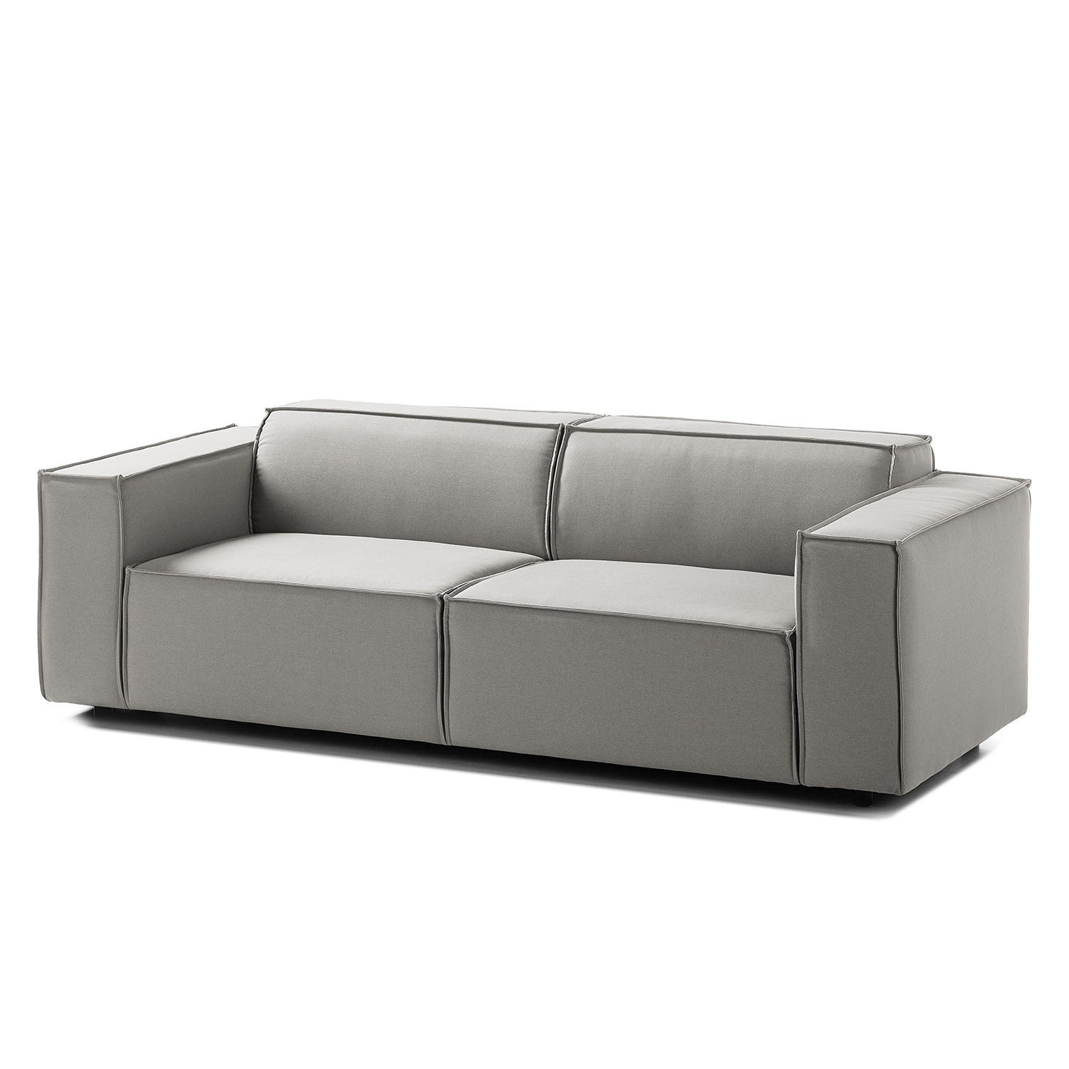 2,5-SITZER SOFA - Graubraun, Textil (223/70/96cm) - home24