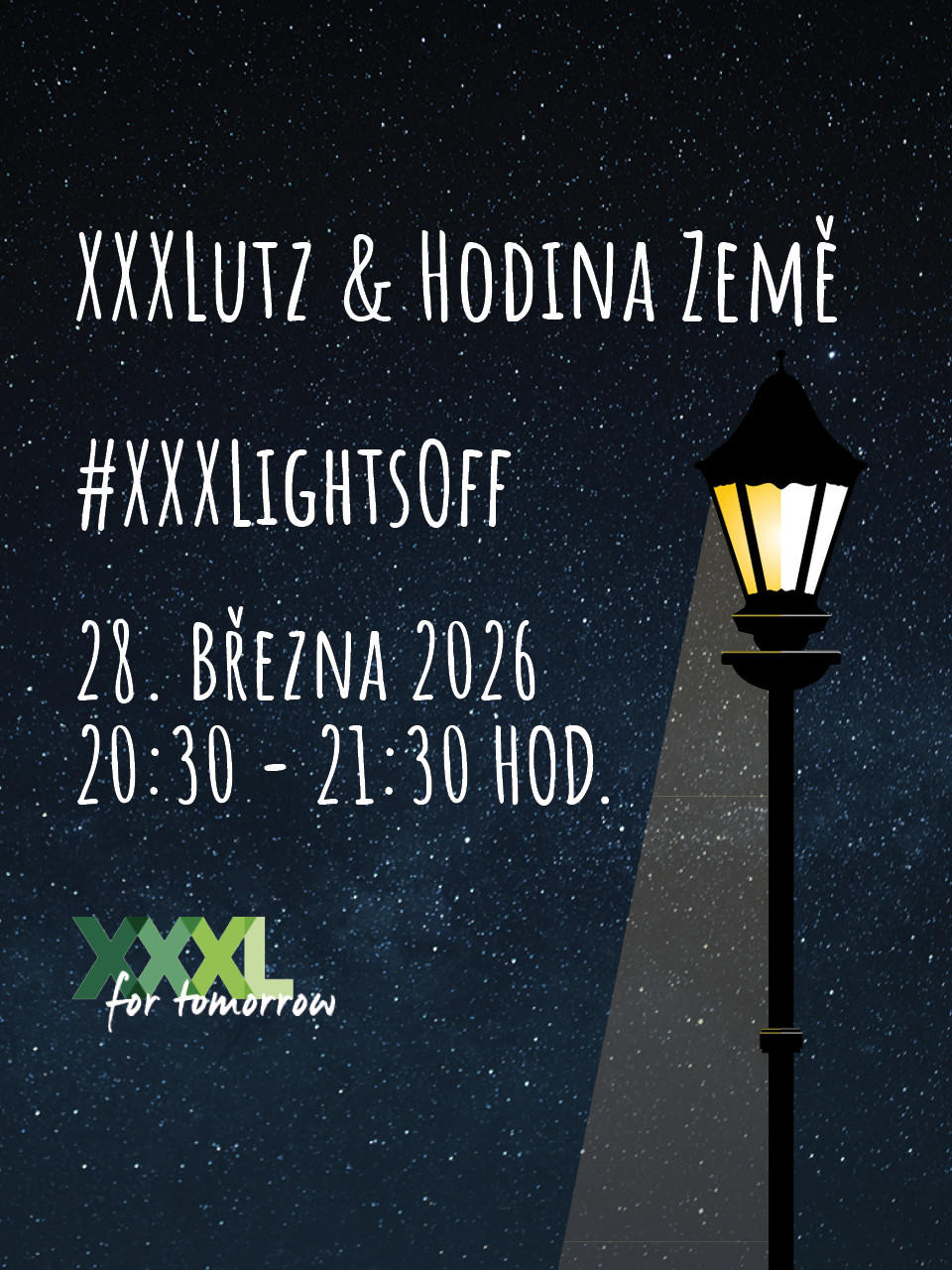 XXXLutz a hodina země - 21.3.2026, 20:30 - 21:30