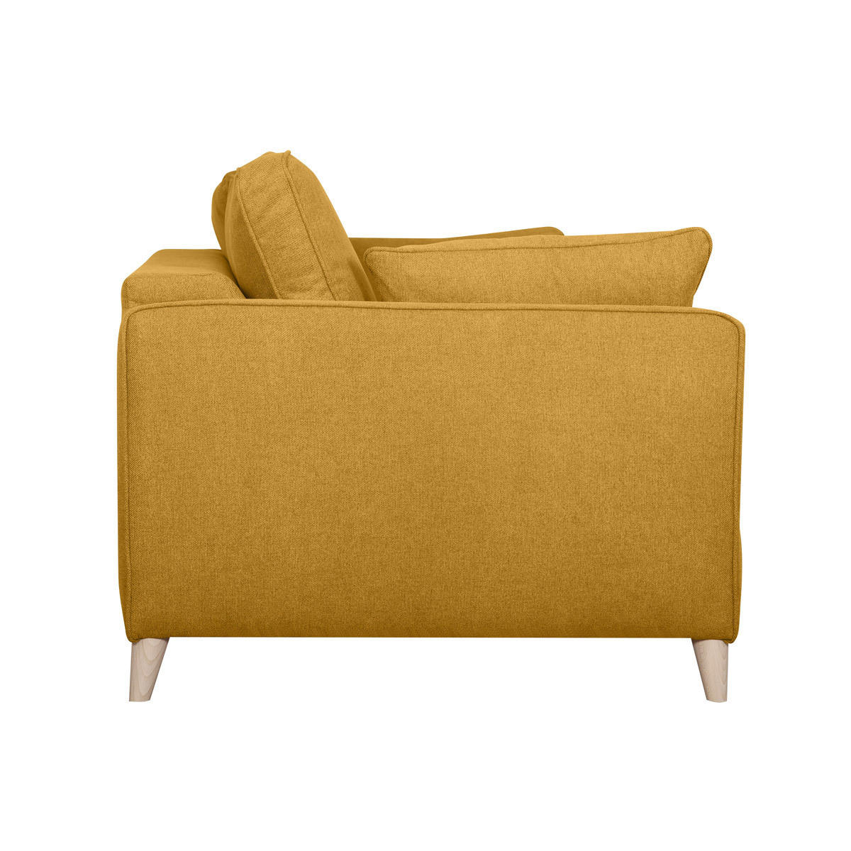 SCHLAFCOUCH Skandinavisch 3-Sitzer Kumingelb Matratze 10cm PAPEL - Gelb, Textil (102/77/180cm) - Miliboo
