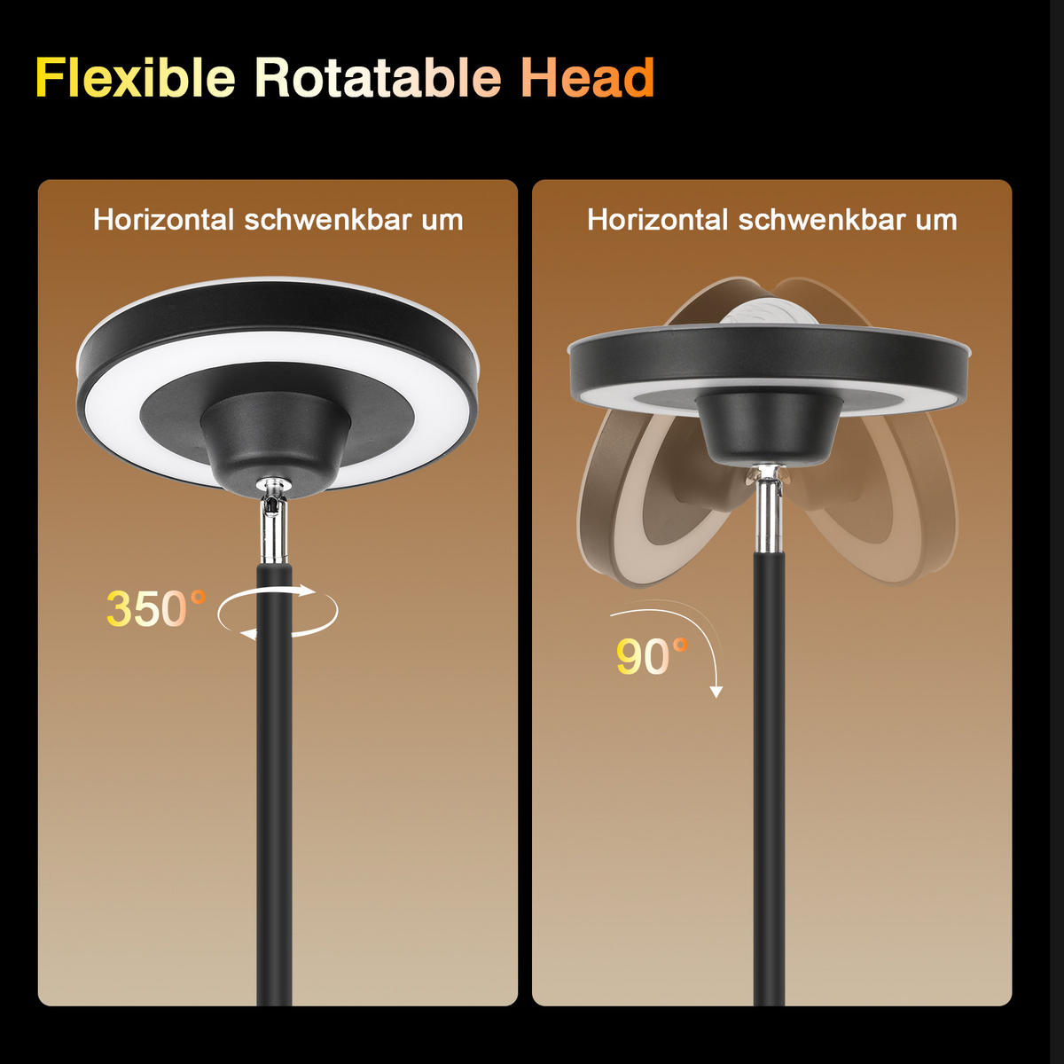 STEHLEUCHTE FL1091E Smart LED RGB - Schwarz, Metall (25/25/175cm) - LOVHAUS