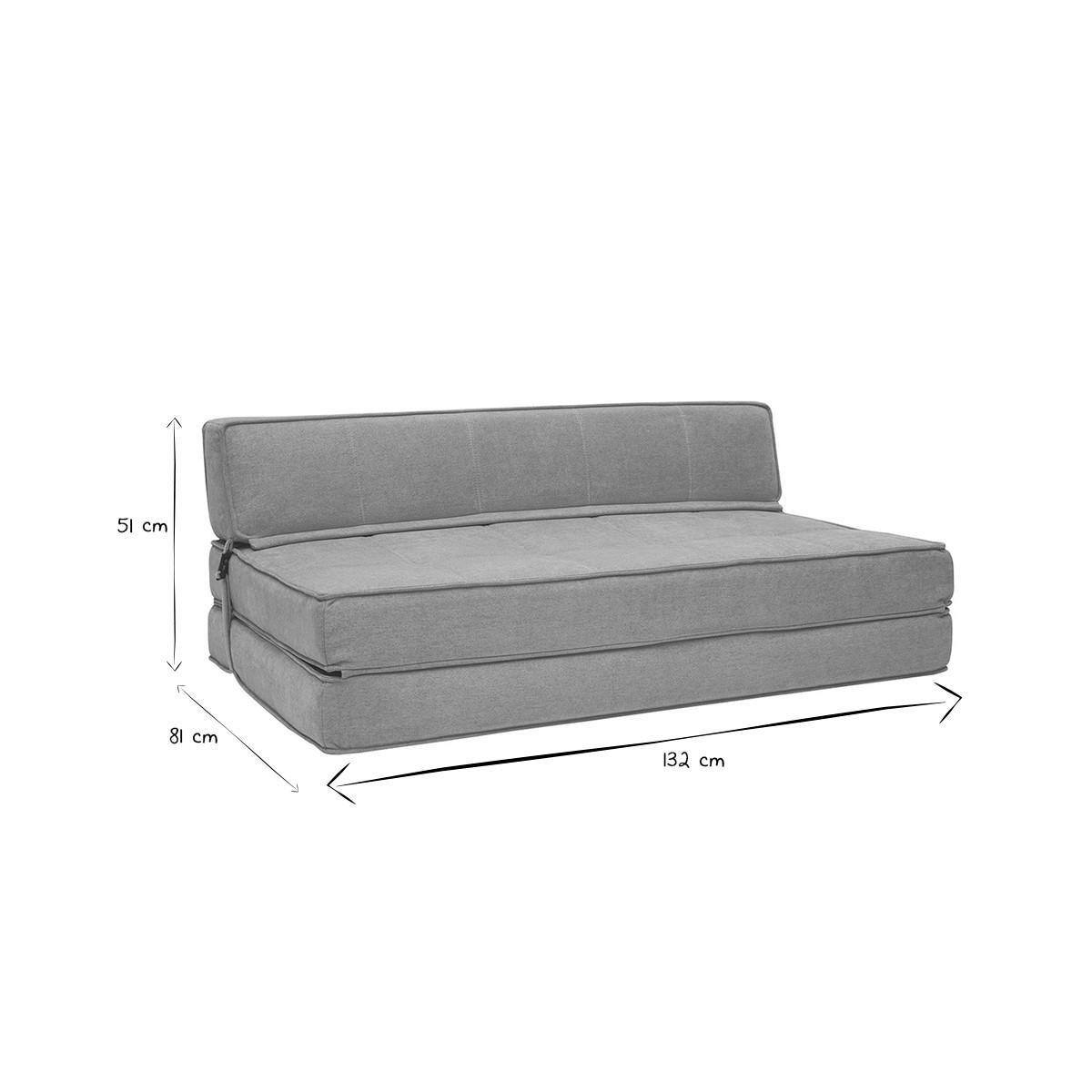 2-SITZER Schlafsofa Taupefarbener Stoff KATY - Taupe, Textil (81/51/132cm) - Miliboo