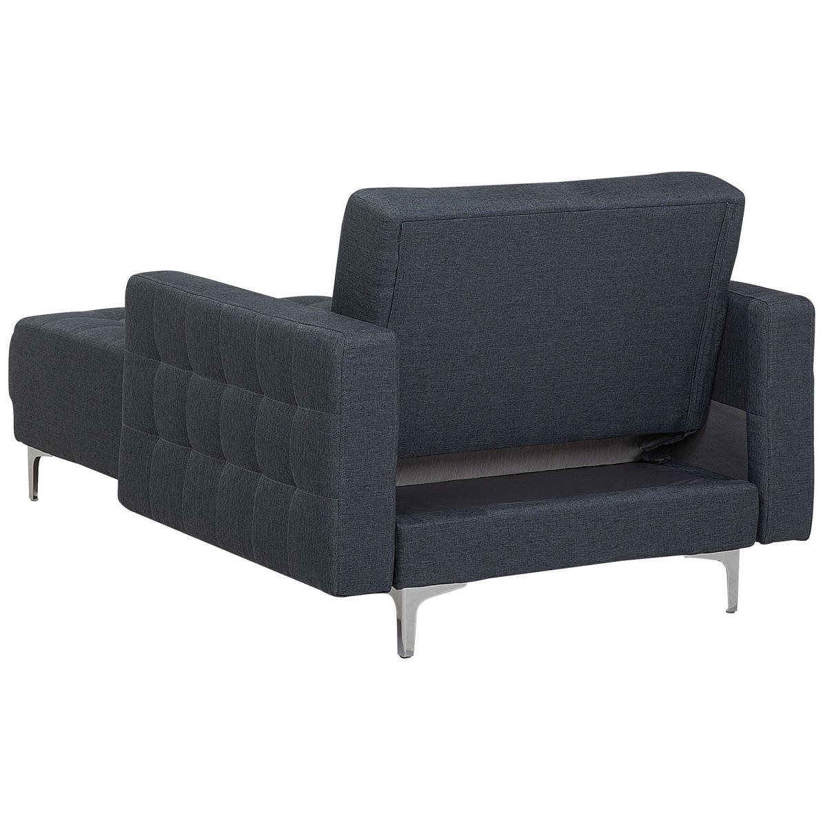 CHAISELONGUE Polsterbezug dunkelgrau/silber Aberdeen - Dunkelgrau/Silberfarben, Textil (107/83/168cm) - Beliani