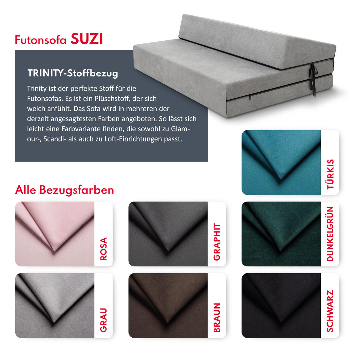 KLAPPMATRATZE SUZI MAXI - Schwarz, Textil (120/200cm) - FDM
