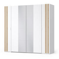 SCHIEBETÜRENSCHRANK FLOVIA 20 - 219,6×207,5×62 cm mit Spiegel Alpinweiß - Weiß, Holz/Holzwerkstoff (219.6/207.5/62cm) - Milaros Markt