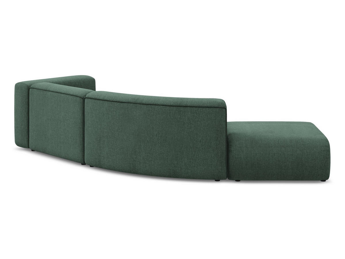 4-SITZER-SOFA Chenille Stoff Grün - Waldgrün/Schwarz, Kunststoff/Textil (335/70/166cm) - Makamii