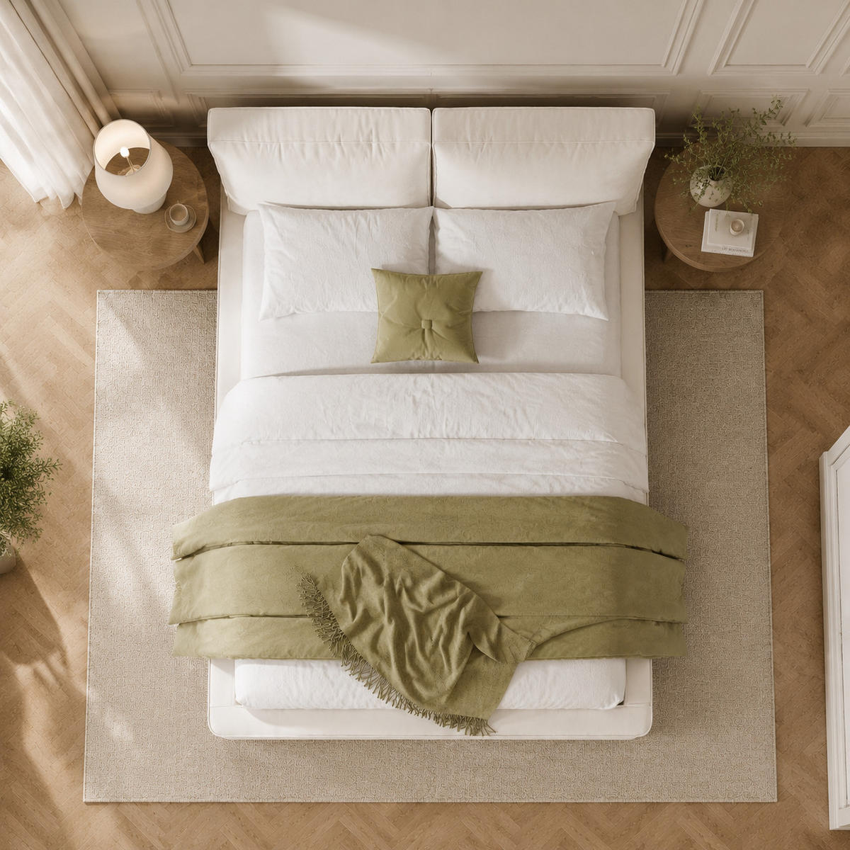 POLSTERBETT 180/200 cm in Beige Chenille mit Lattenrost und Gepolstertem Kopfteil - Beige, Holzwerkstoff/Textil (180/200cm) - CHICFURN