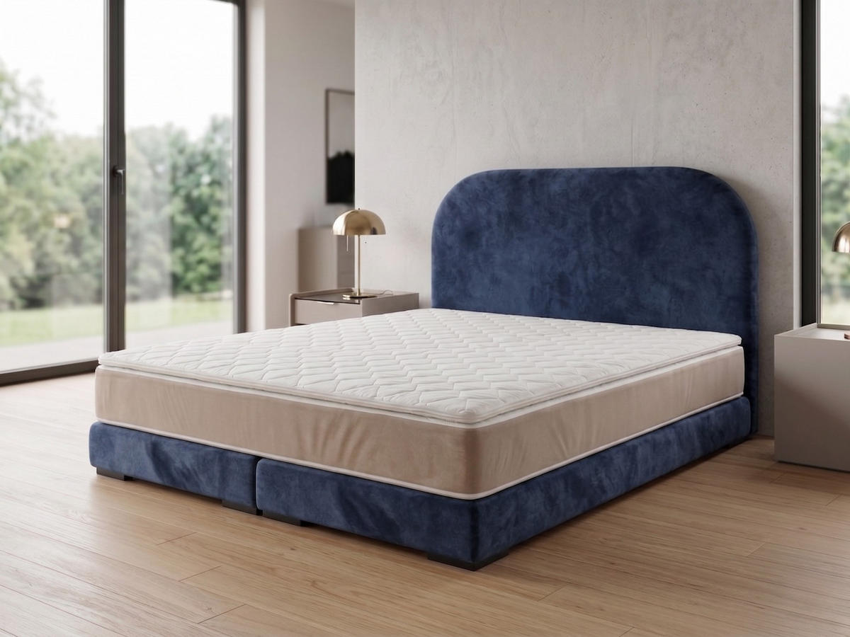 POLSTERBETT LEON1 90x 200 cm Farbe: Dunkelblau - Dunkelblau, Textil (90/200cm) - A&J MöbelLand