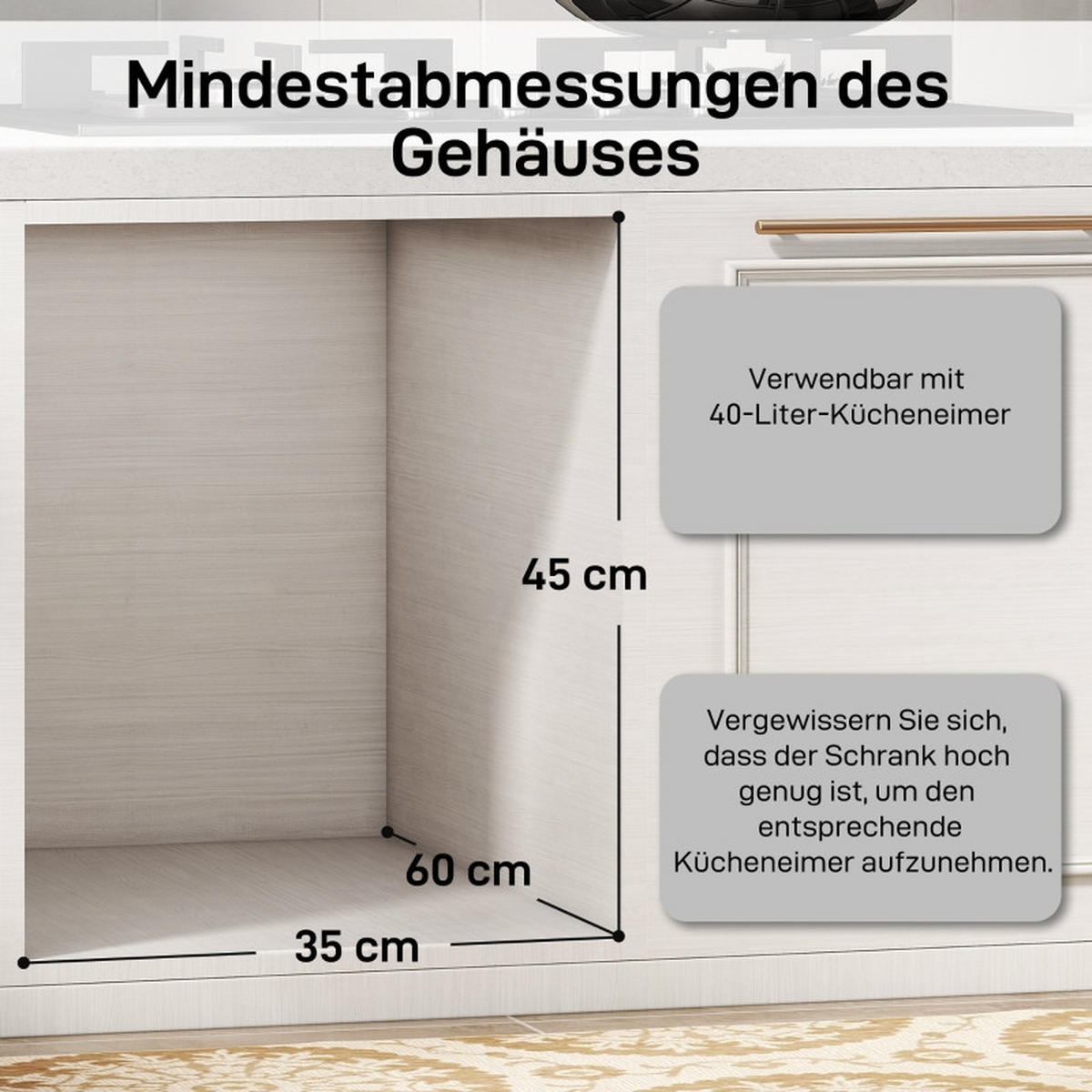 ABFALLEIMER - Grau, Kunststoff (33.5/41/52cm)