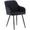 ESSZIMMERSTUHL Shyva Samt, Gestell Metall matt Schwarz Schwarz - Schwarz, Textil/Metall (47/84/44cm) - TPFLiving