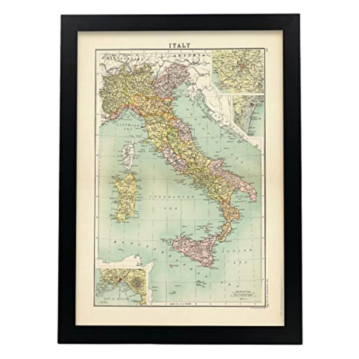 POSTER Vintage Karten – Italien A3 Rahmenlos - Klar, Papier (29.7/5/42cm) - Nacnic