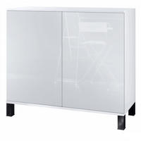 KOMMODE Skadu Weiß Hochglanz - Weiß Hochglanz, Holzwerkstoff (92.5/84.5/35cm) - Vladon