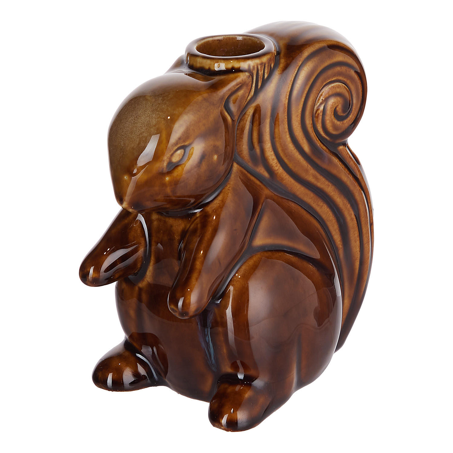 KERZENHALTER Squirrel - Braun, Keramik (7/12/11cm) - Butlers