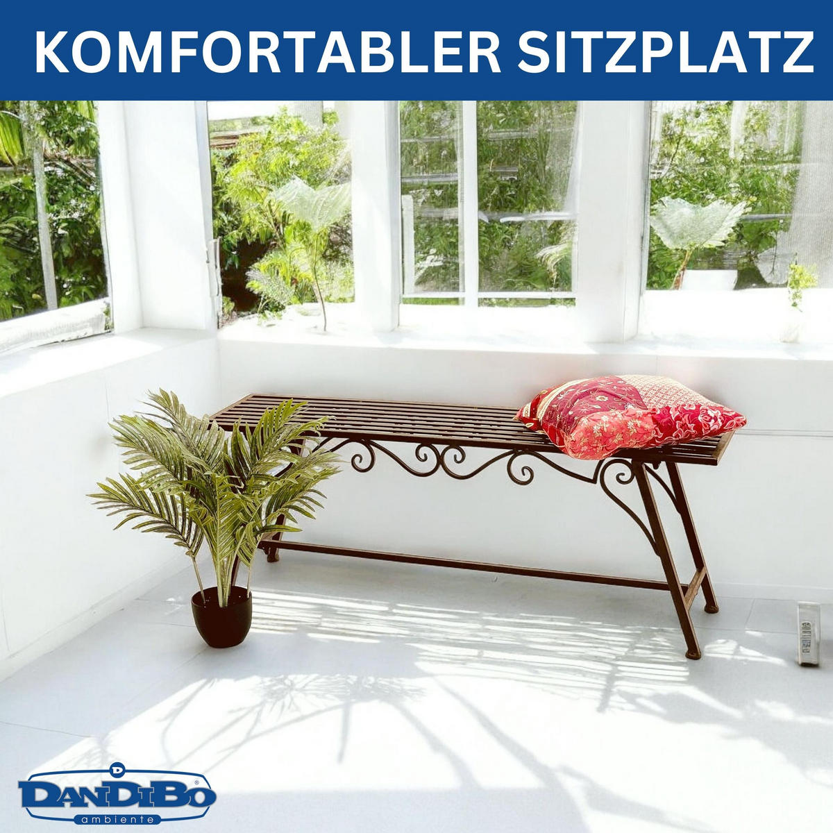 GARTENBANK Metall Braun 120/27/45 cm - Braun, Metall (120/45/27cm)