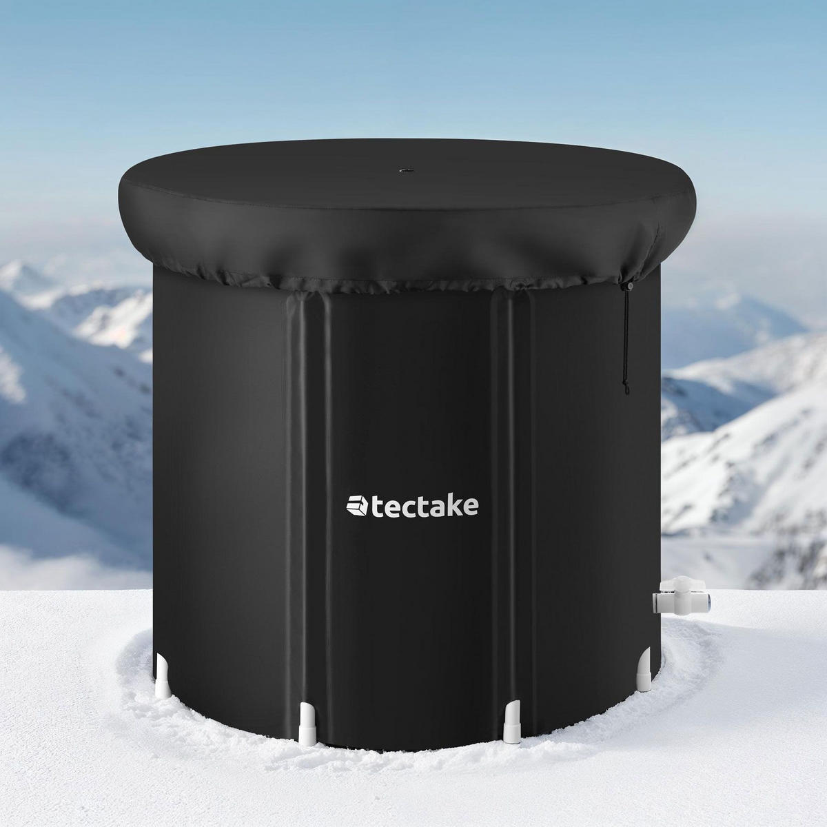 EISBADETONNE Helsinki,inkl. Tragetasche, Pumpe und Wasserkissen,schwarz - Schwarz, Kunststoff (75/75/75cm) - tectake